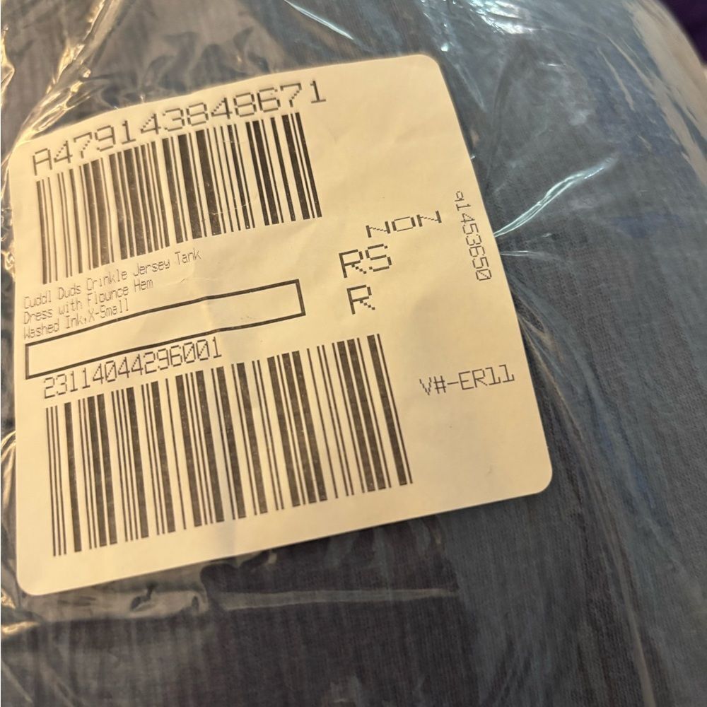 New Cuddl Duds crinkle Jersey Sleeveless Blue V-Neck Dress Sz XS - Picture 6 of 6
